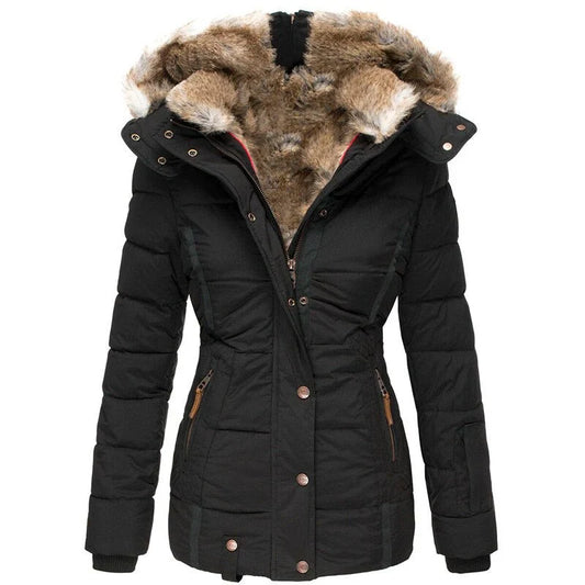 Greta - Fashionable winter coat with fur lining for women