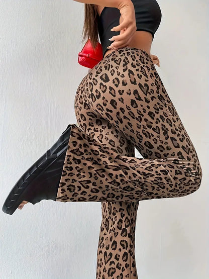 Angie – Sexy Leopard Print Flared Trousers