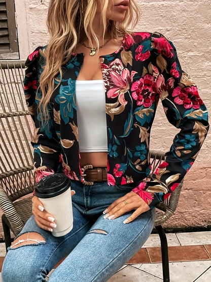 Shauna – Floral Open Front Jacket