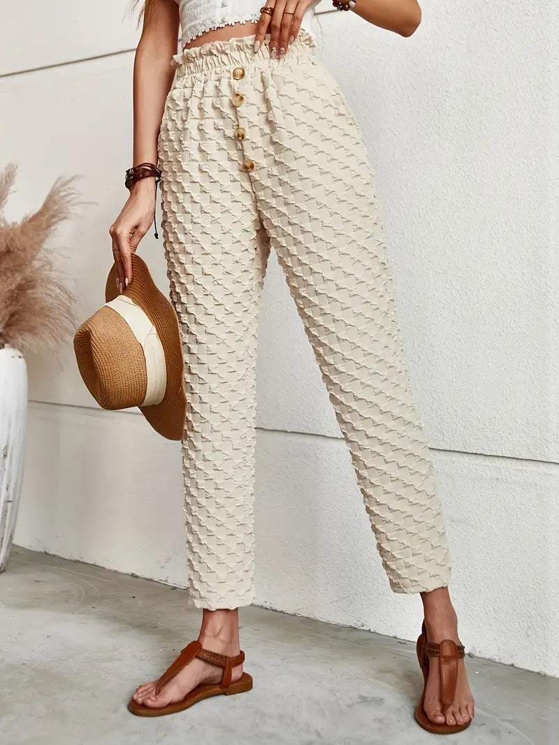 Indah – Elegant 3D Embossed Trousers