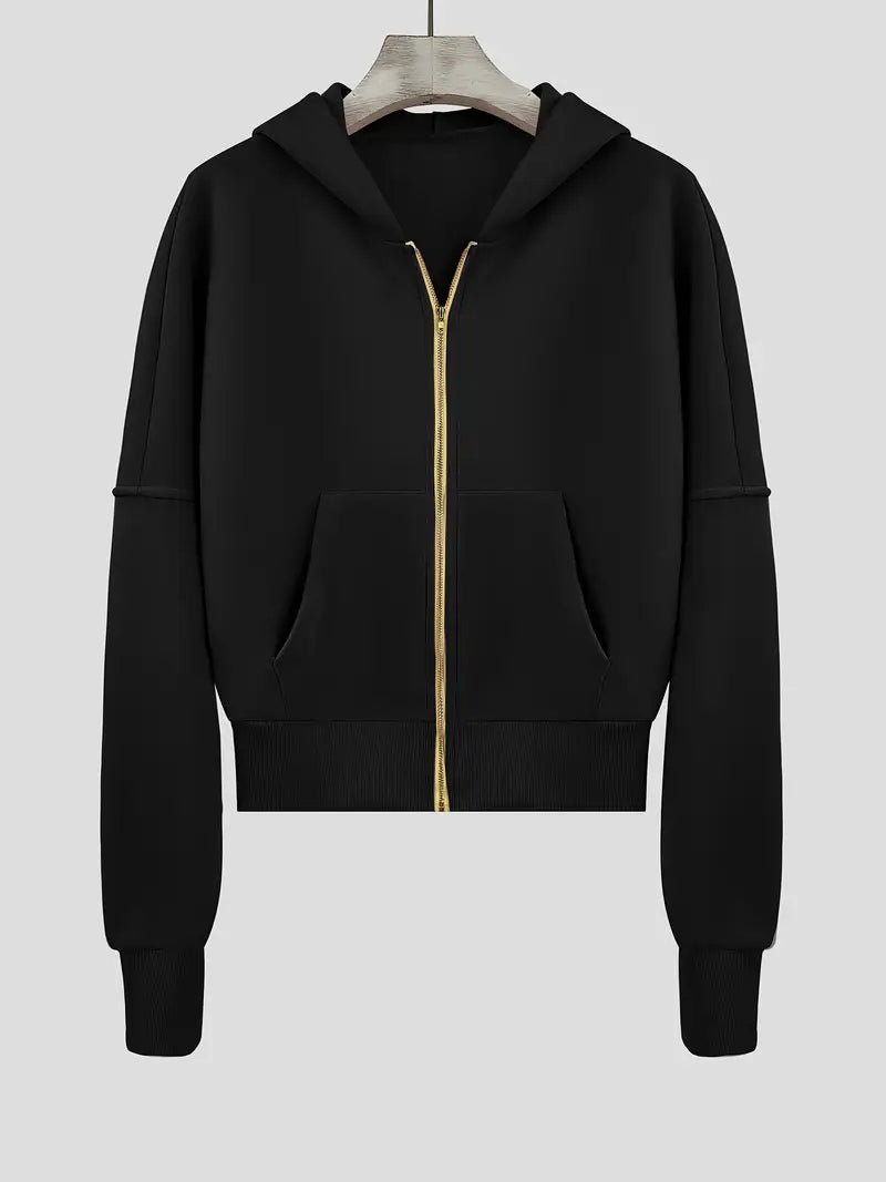 Scarlet – Cropped Cotton Zip Hoodie