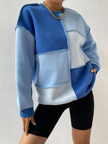 Cheng – Stylish Color Block Sweatshirt