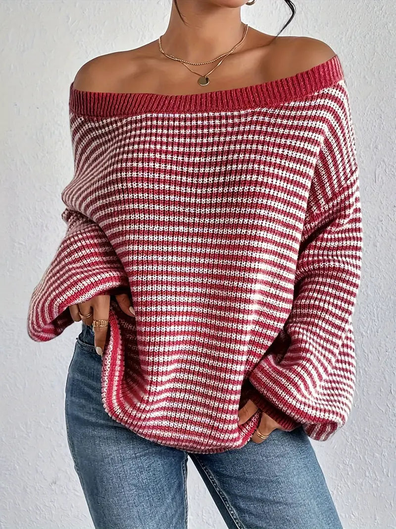 Whitney - Knitted off-shoulder sweater