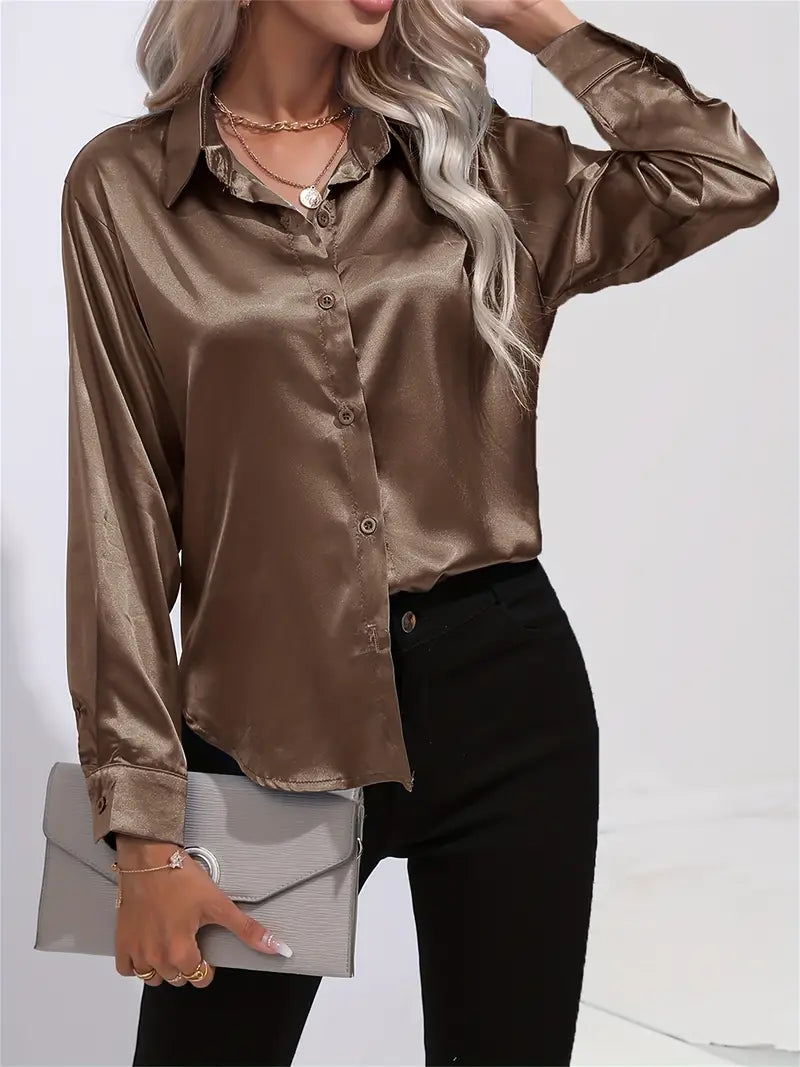 Acacia – Luxury Satin Blouse