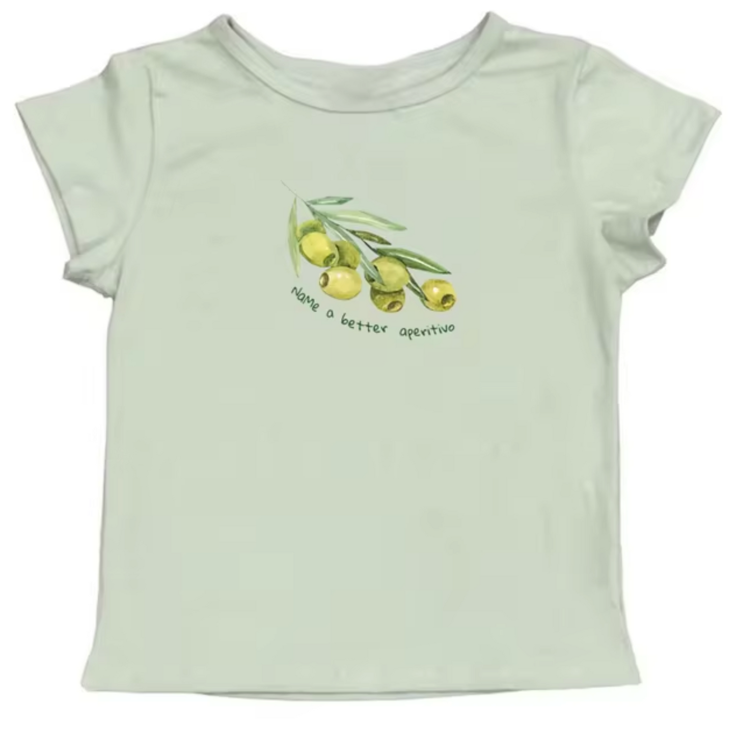 Carissa - Olive Print Crop Top Shirts