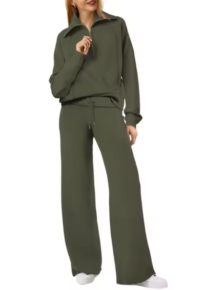 Rona – Collared Sweatshirt and Pants Set