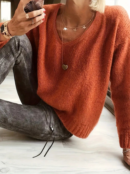 Hannie – Knitted V-neck Sweater