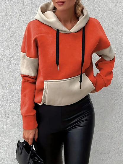 Adelmira – Trendy Cotton Color Block Hoodie