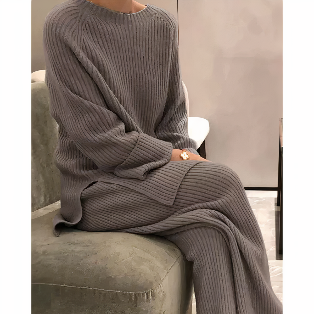 Samantha - Casual Knit Sweater and Pants Set