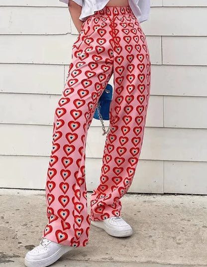 Teigen – Quick-drying Heart Print Pants