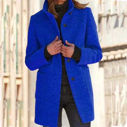 Camille - Elegant stand-up collar coat for women