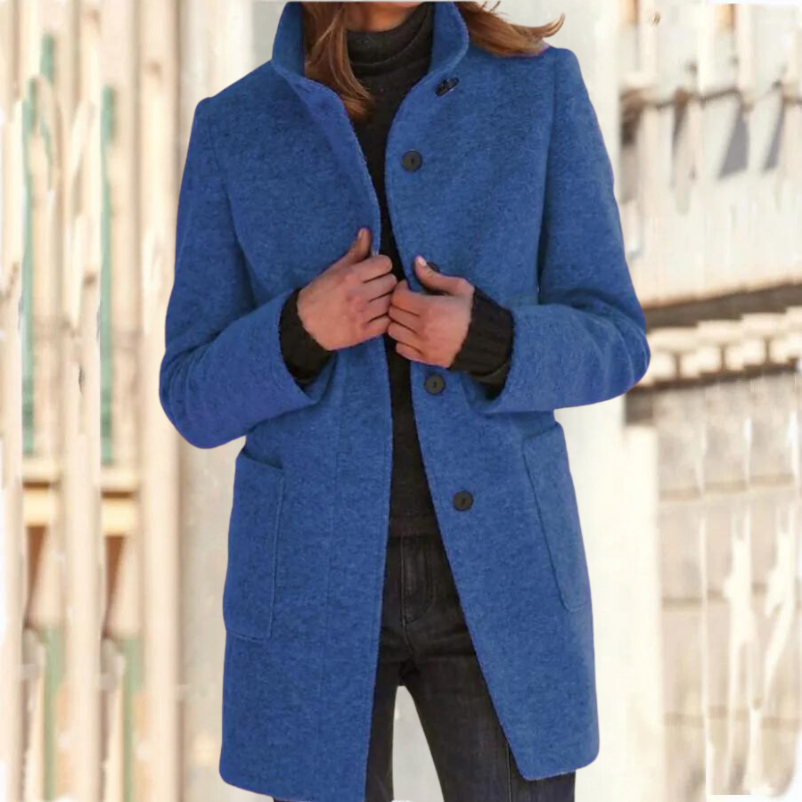 Camille - Elegant stand-up collar coat for women