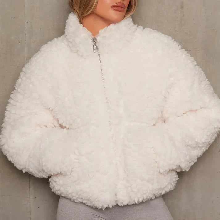 Beary - Stylish ladies' plush jacket with zip