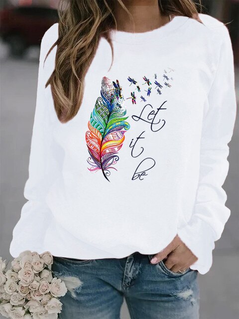 Ira - Comfortable ladies sweater with feather motif