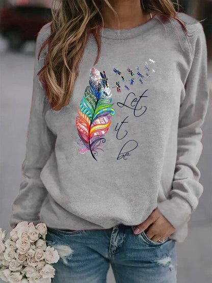 Ira - Comfortable ladies sweater with feather motif