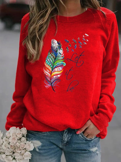 Ira - Comfortable ladies sweater with feather motif