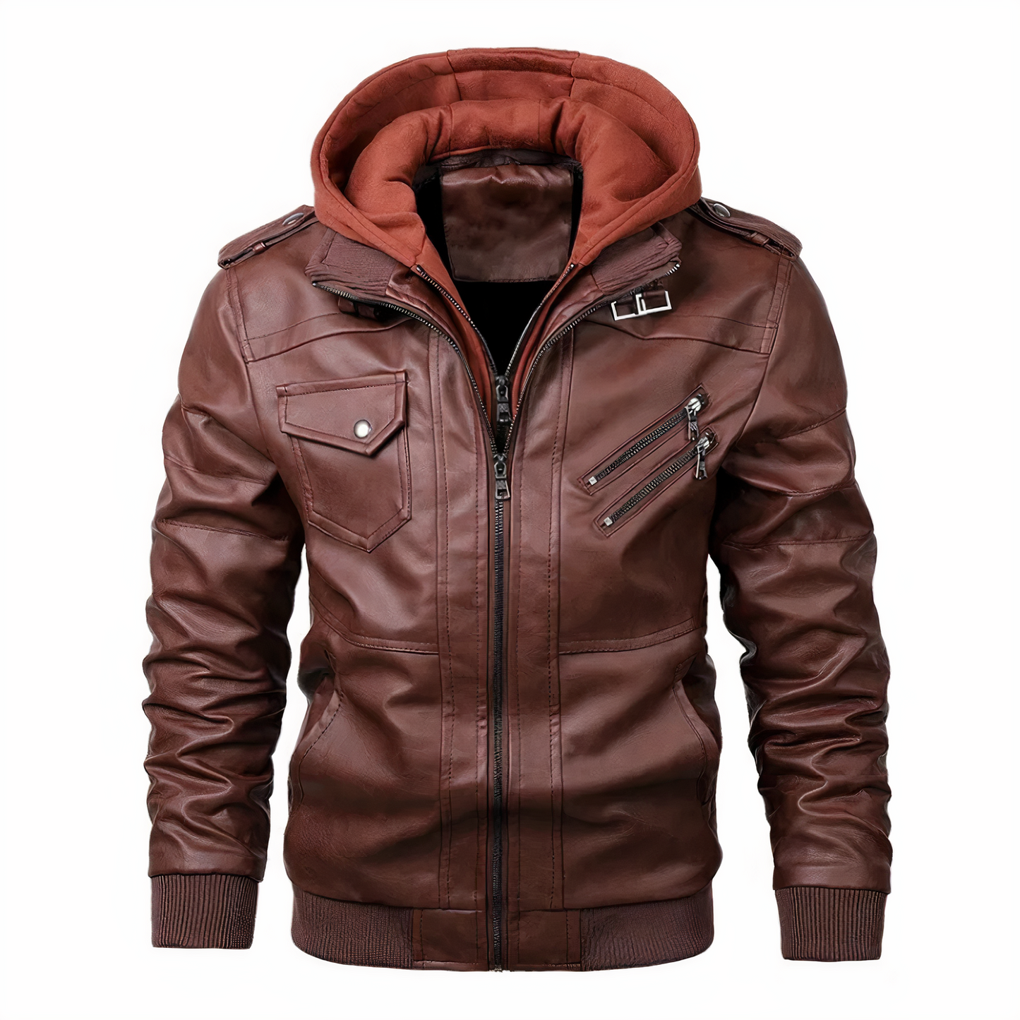 Grant - Men's faux leather motorcycle jacket