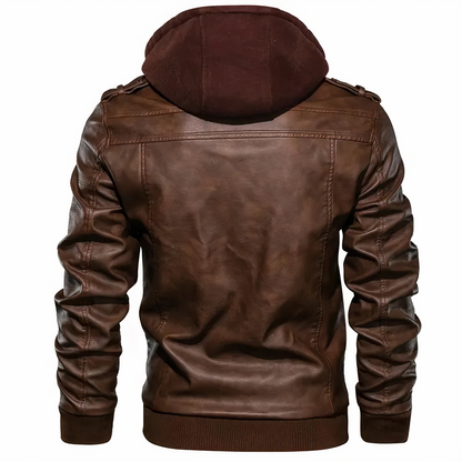 Grant - Men's faux leather motorcycle jacket