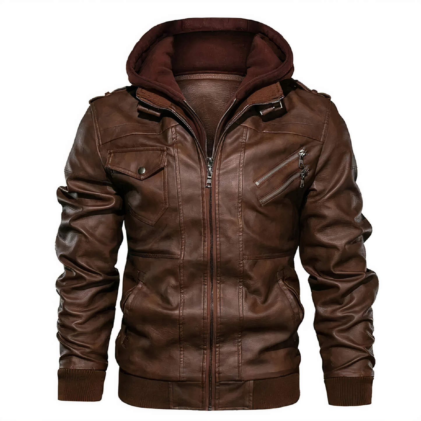 Grant - Men's faux leather motorcycle jacket