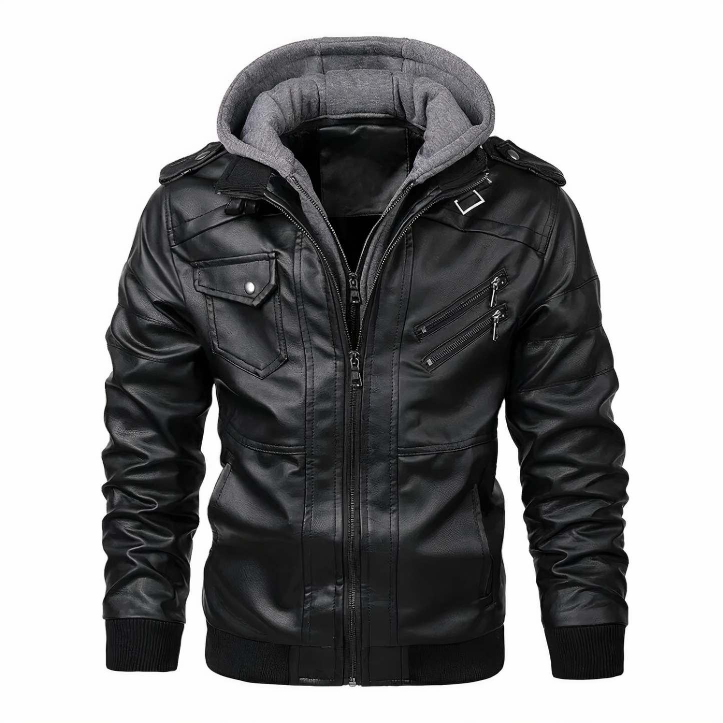 Grant - Men's faux leather motorcycle jacket