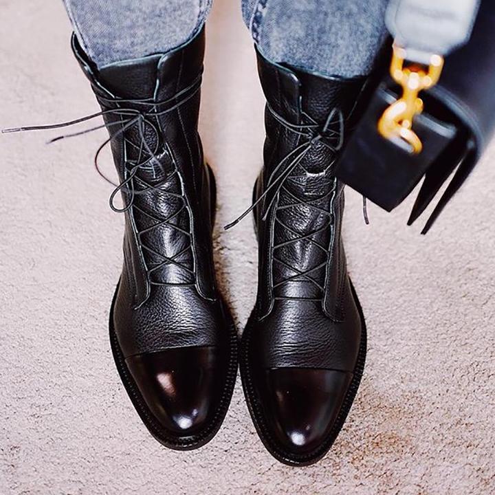 Atara – Leather Combat Boots