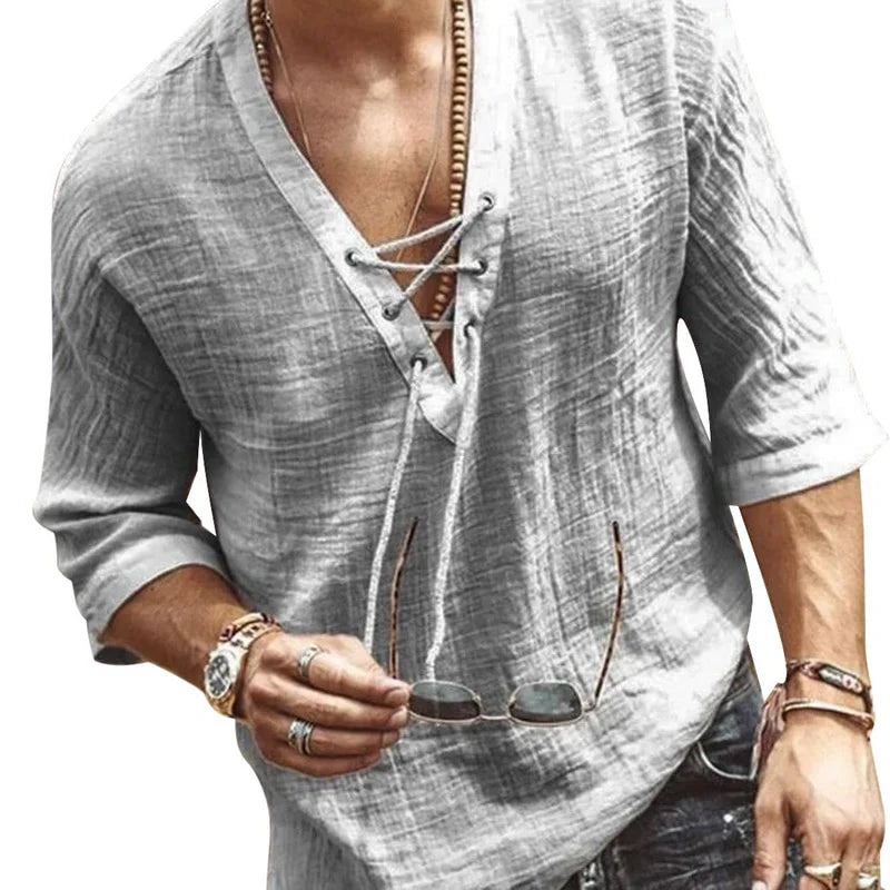 Carlos – Boho-style Cotton Linen Shirt