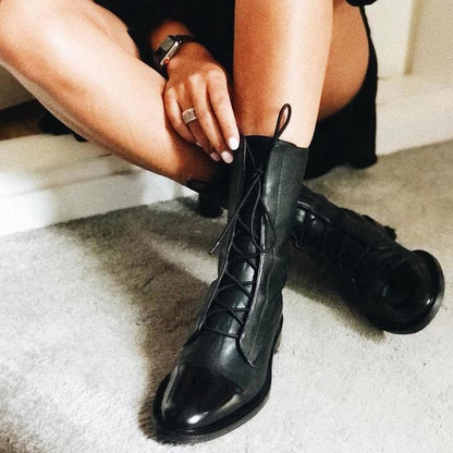 Atara – Leather Combat Boots