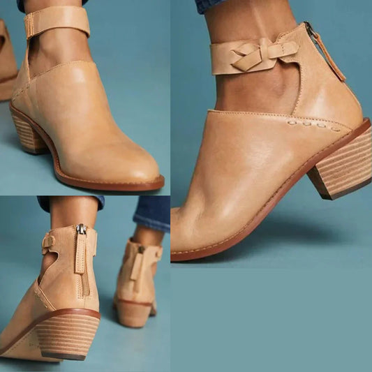 Arcadia – Leather Block Heel Ankle Boots