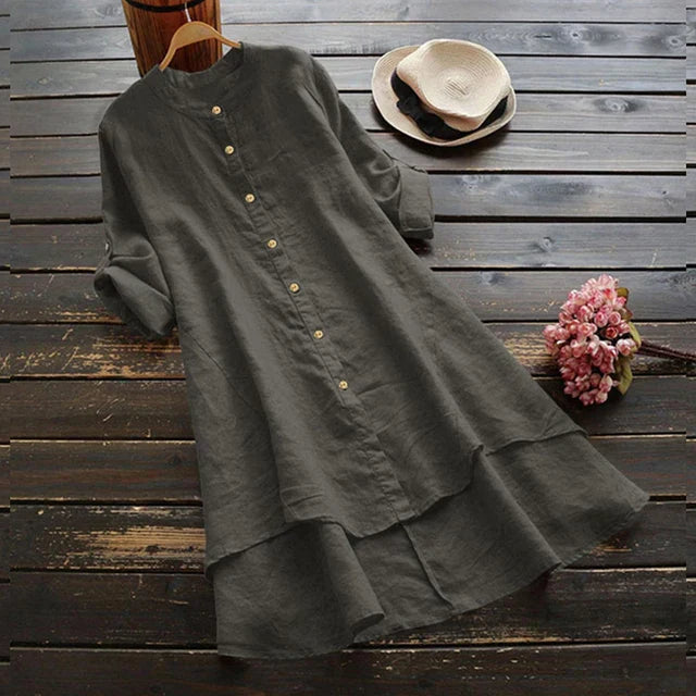 Gabbi - Oversized cotton linen summer dress