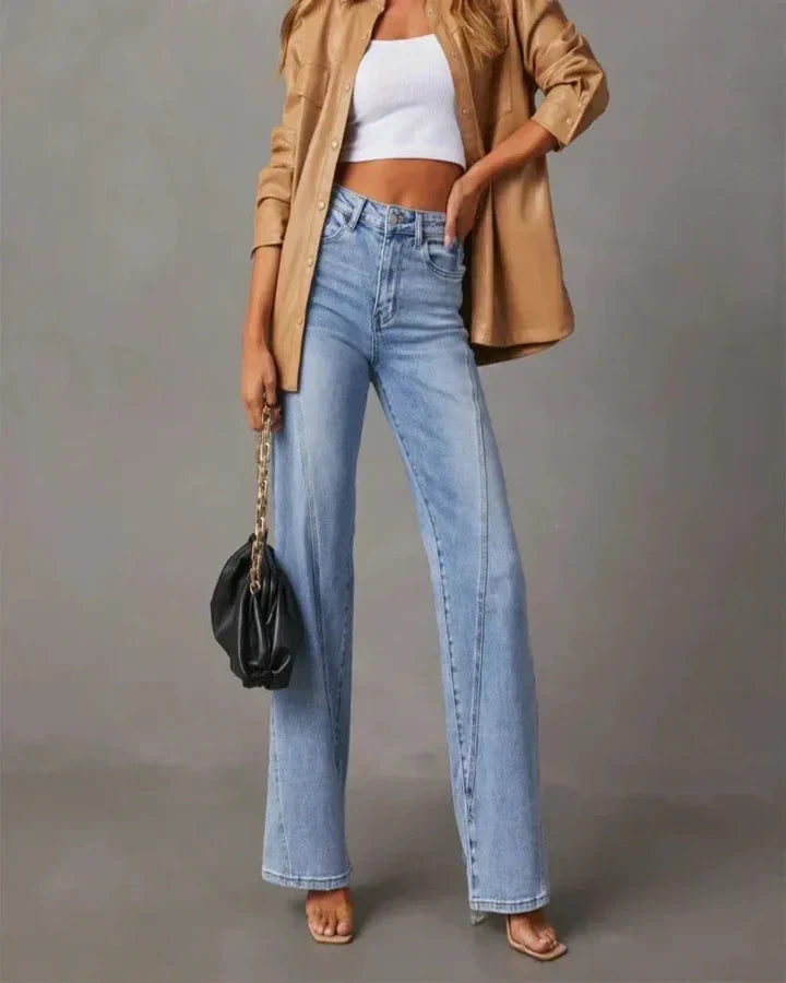 Elkin - High Waist Wide Leg Jeans