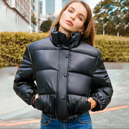 Benicia - Water-resistant Leather Puffer Jacket