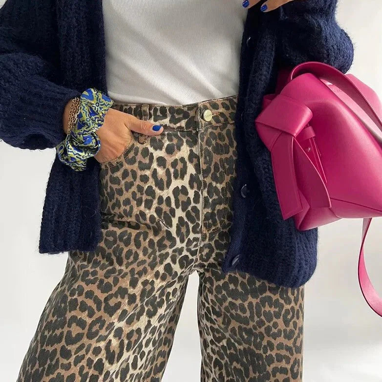 Bonnie - Vintage leopard print jeans