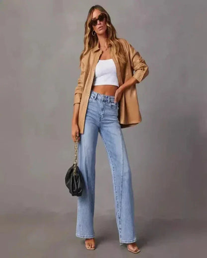 Elkin - High Waist Wide Leg Jeans