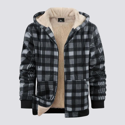 Levi - Men's Fleece Checked Hoodie