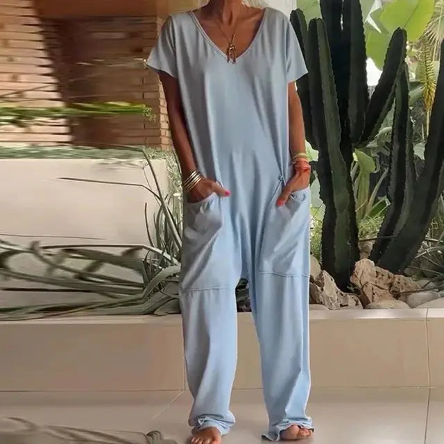 Ynna – Loose V-neck Jumpsuit