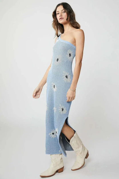 Frida - One-shoulder Knitted Maxi Dress