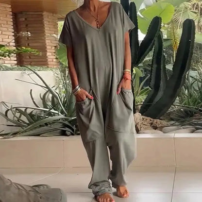 Ynna – Loose V-neck Jumpsuit