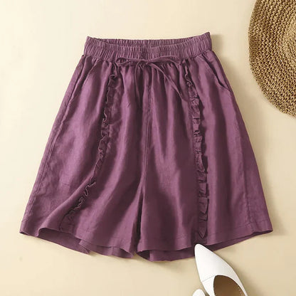Rhea – Loose Cotton Linen Shorts