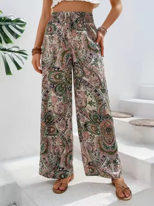 Tasha - Bohemian Print Wide Leg Pants