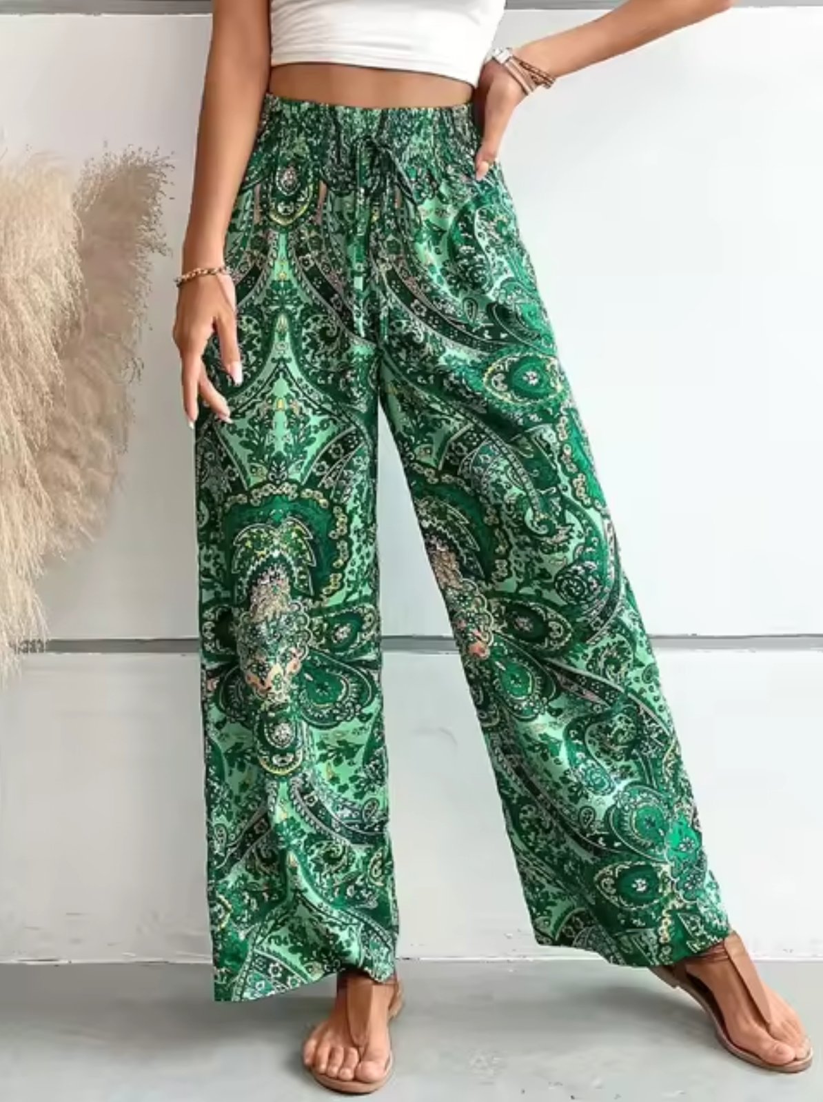 Tasha - Bohemian Print Wide Leg Pants