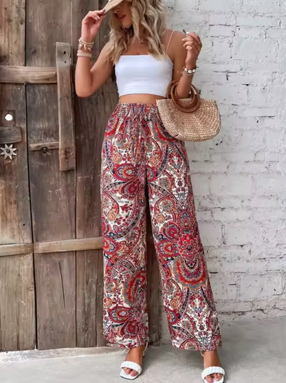 Tasha - Bohemian Print Wide Leg Pants