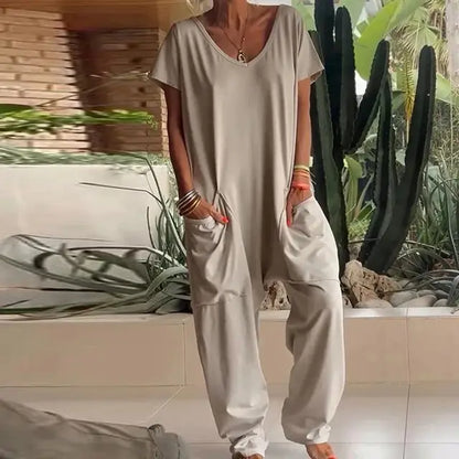 Ynna – Loose V-neck Jumpsuit