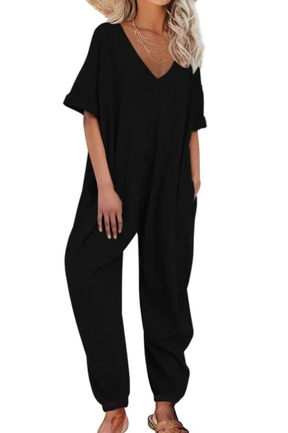 Nelly – Loose V-neck Jumpsuit