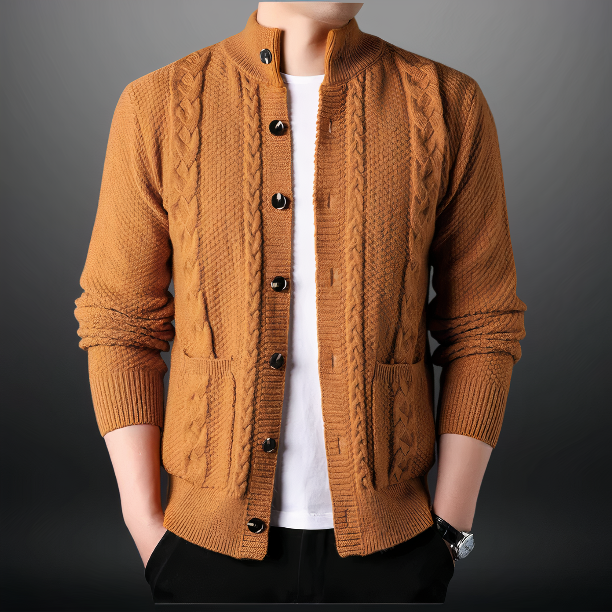 Toby - Fashionable knitted cardigan for men