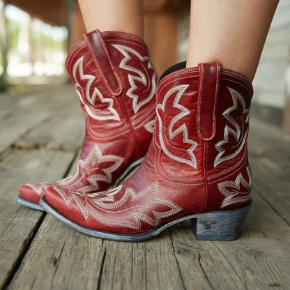 Laurice - Embroidered Leather Cowboy Boots