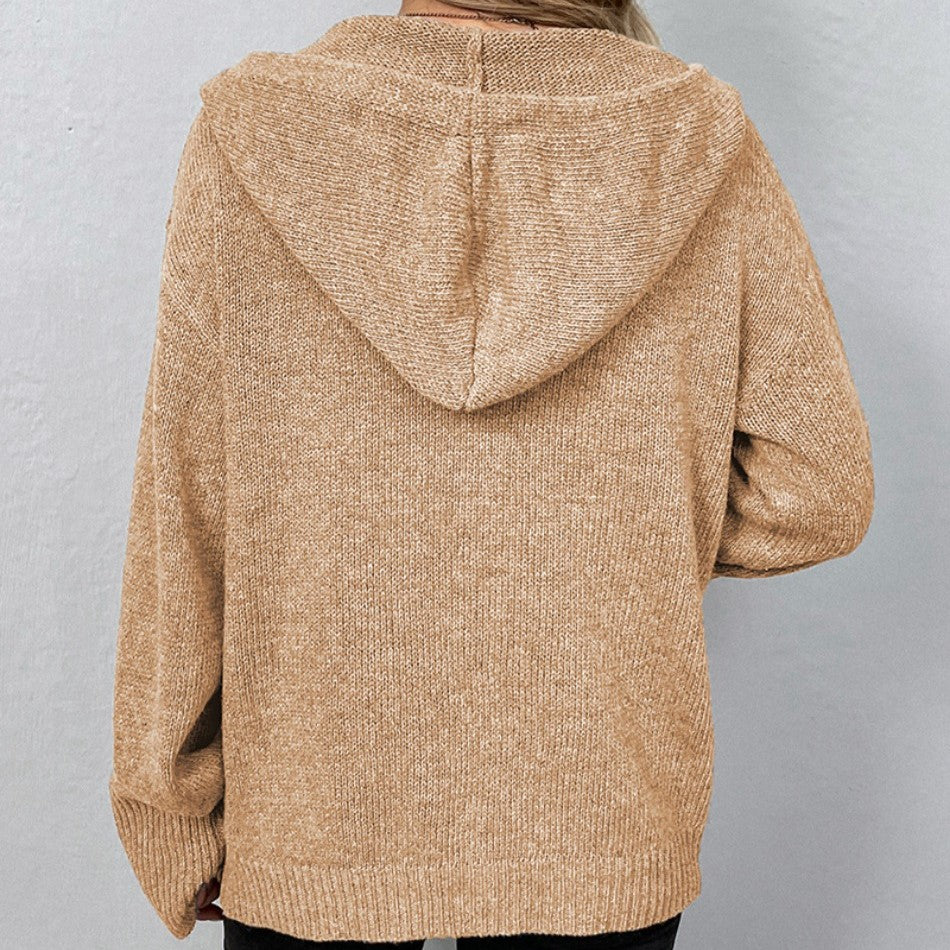 Vega - Hooded cardigan with drawstring