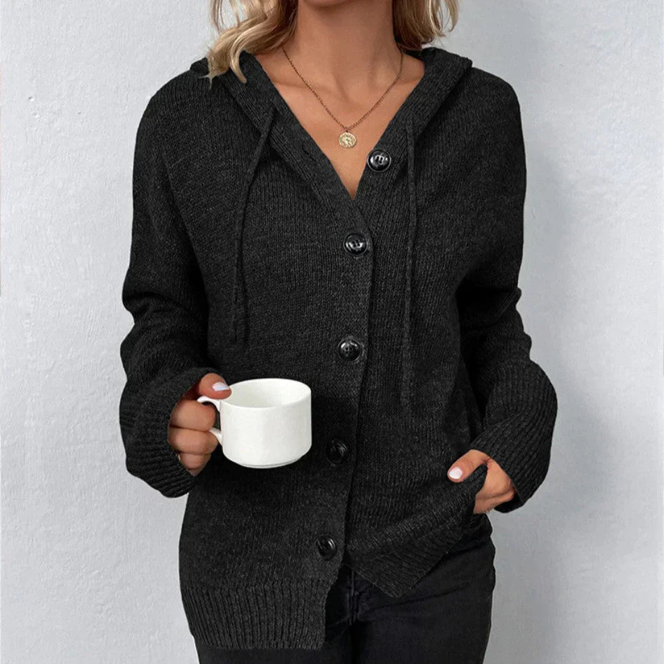 Vega - Hooded cardigan with drawstring