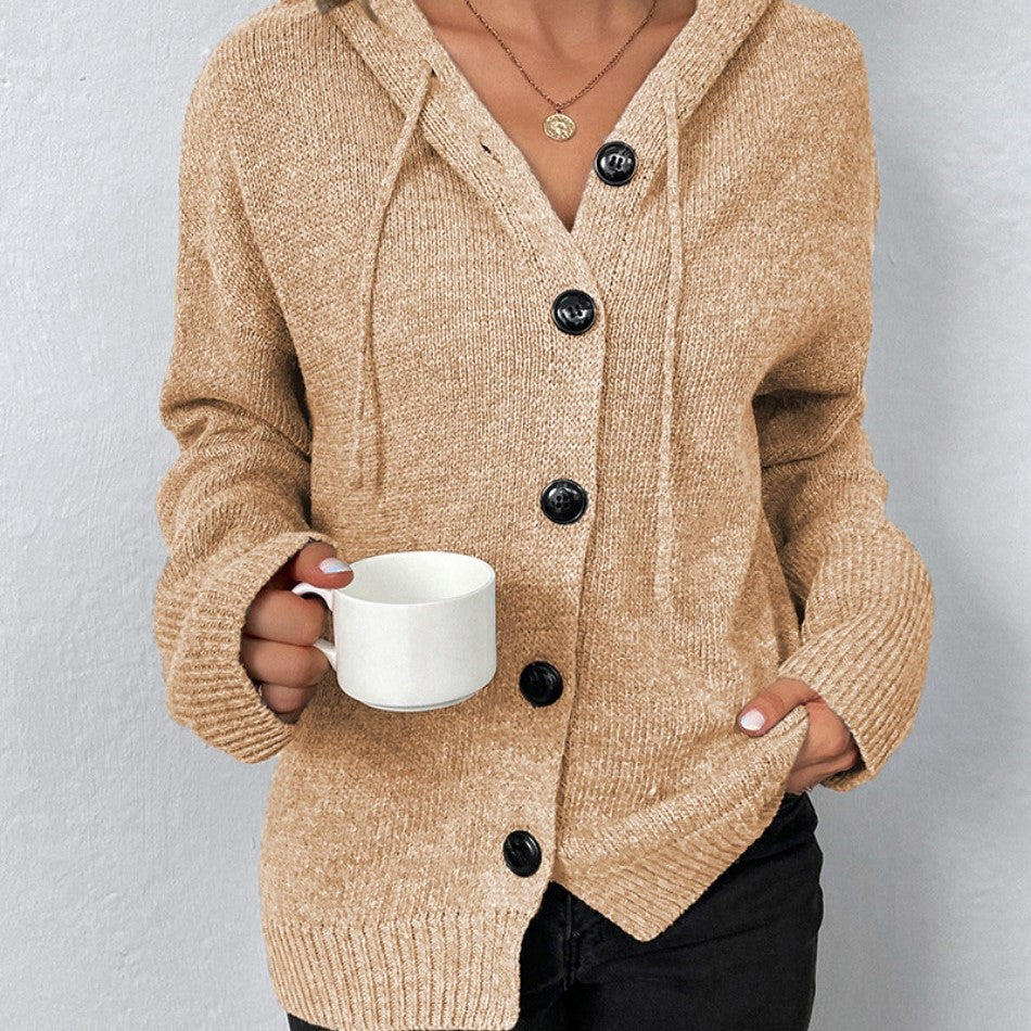 Vega - Hooded cardigan with drawstring