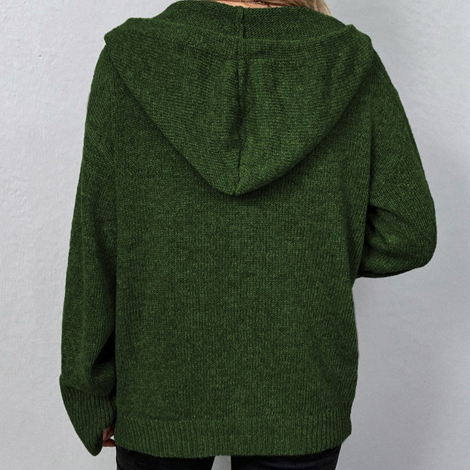 Vega - Hooded cardigan with drawstring