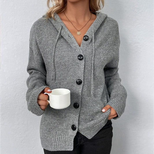 Vega - Hooded cardigan with drawstring